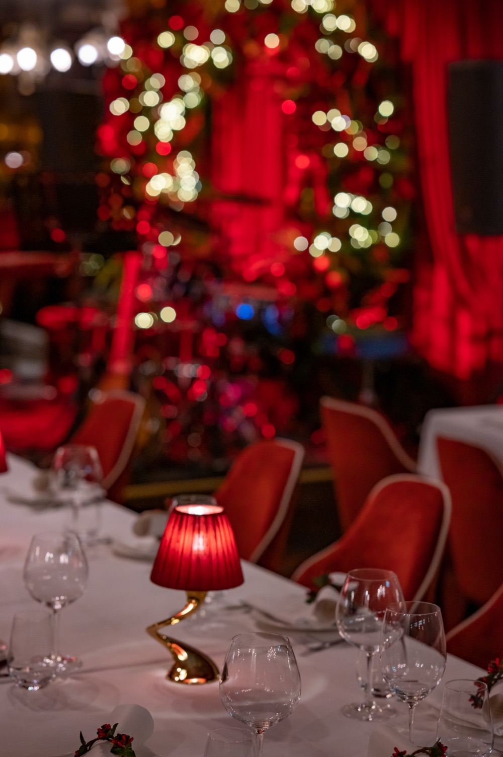 Festive dining table in a restaurant